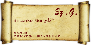 Sztanko Gergő névjegykártya