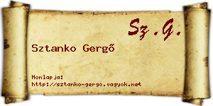 Sztanko Gergő névjegykártya